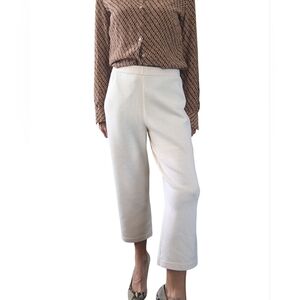 St. John Collection Cream Wool Blend Crop Pants Size 2 NWT $390